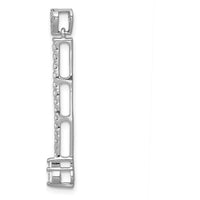 14K White Gold 1/3 Carat Diamond Fancy Dangle Chain Slide Pendant - Sparkling Round Diamonds by Monteluci Fine Jewelry