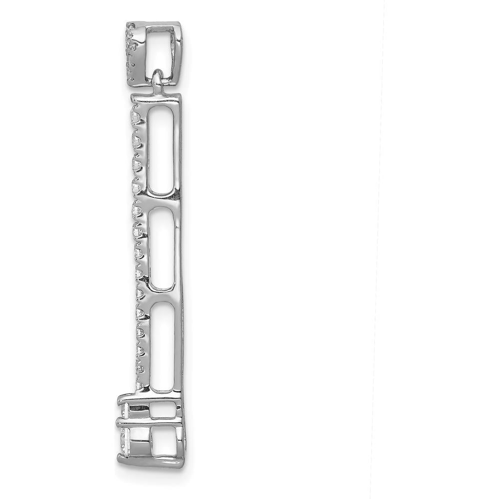 14K White Gold 1/3 Carat Diamond Fancy Dangle Chain Slide Pendant - Sparkling Round Diamonds by Monteluci Fine Jewelry