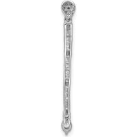 14K White Gold 1/3 Carat Diamond Fancy Dangle Chain Slide Pendant - Sparkling Round Diamonds by Monteluci Fine Jewelry