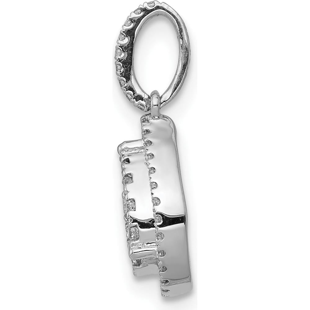 14K White Gold 1/3 Carat Diamond Halo Teardrop Pendant by Monteluci Fine Jewelry
