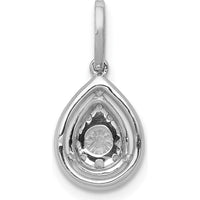 14K White Gold 1/3 Carat Diamond Halo Teardrop Pendant by Monteluci Fine Jewelry