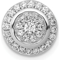 14K White Gold 1/3 Carat Vibrant Moving Diamond Circle Halo Pendant by Monteluci Fine Jewelry