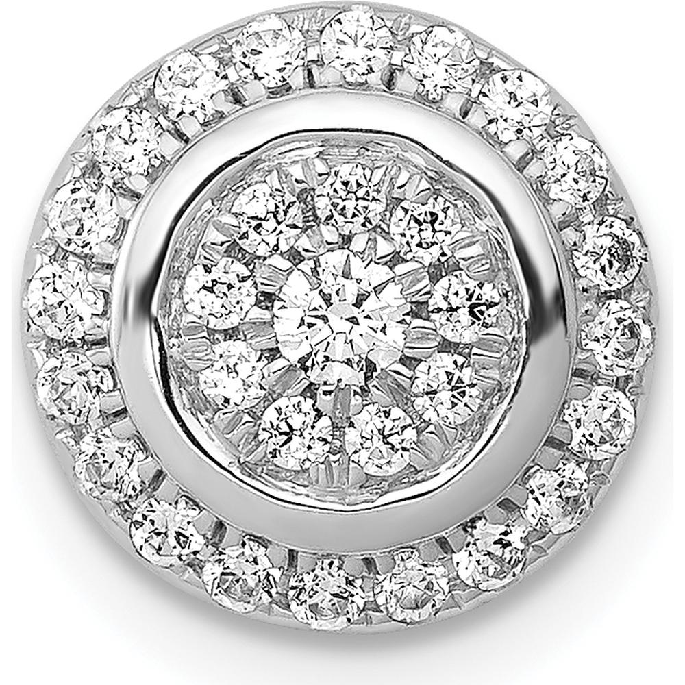 14K White Gold 1/3 Carat Vibrant Moving Diamond Circle Halo Pendant by Monteluci Fine Jewelry