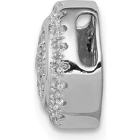 14K White Gold 1/3 Carat Vibrant Moving Diamond Circle Halo Pendant by Monteluci Fine Jewelry