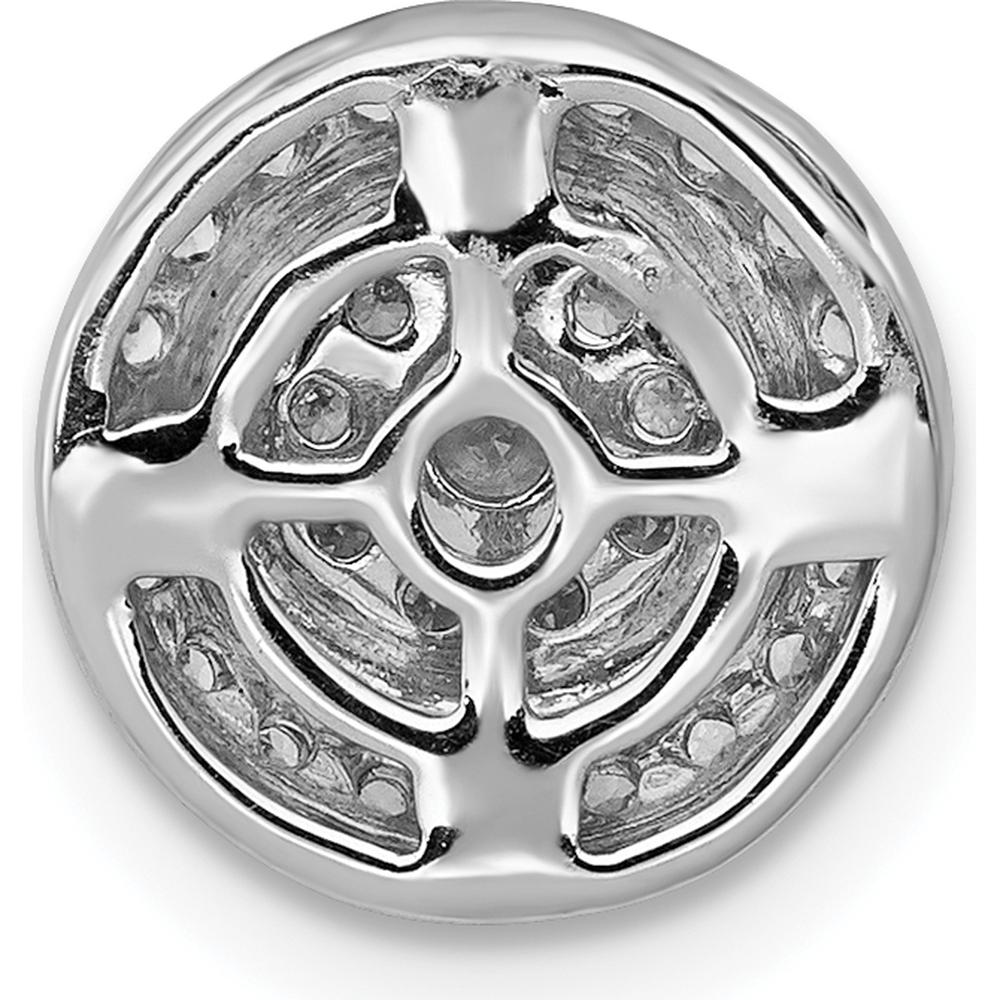 14K White Gold 1/3 Carat Vibrant Moving Diamond Circle Halo Pendant by Monteluci Fine Jewelry
