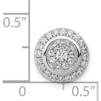 14K White Gold 1/3 Carat Vibrant Moving Diamond Circle Halo Pendant by Monteluci Fine Jewelry
