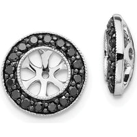 14K White Gold 1/3 Carats Black Diamond Earring Jackets with Round-Cut Diamonds by Monteluci Fine Jewelry