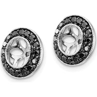 14K White Gold 1/3 Carats Black Diamond Earring Jackets with Round-Cut Diamonds by Monteluci Fine Jewelry