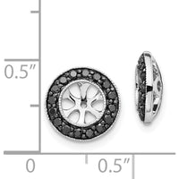 14K White Gold 1/3 Carats Black Diamond Earring Jackets with Round-Cut Diamonds by Monteluci Fine Jewelry