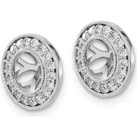 14K White Gold 1/3 Carats Diamond Cluster Earring Jackets with Milgrain Detail - Rhodium Plated by Monteluci Fine Jewelry
