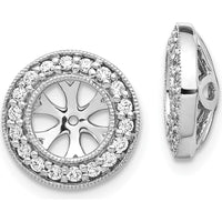 14K White Gold 1/3 Carats Diamond Earring Jackets - 36 Round Diamonds Total Weight 0.36 Carats by Monteluci Fine Jewelry