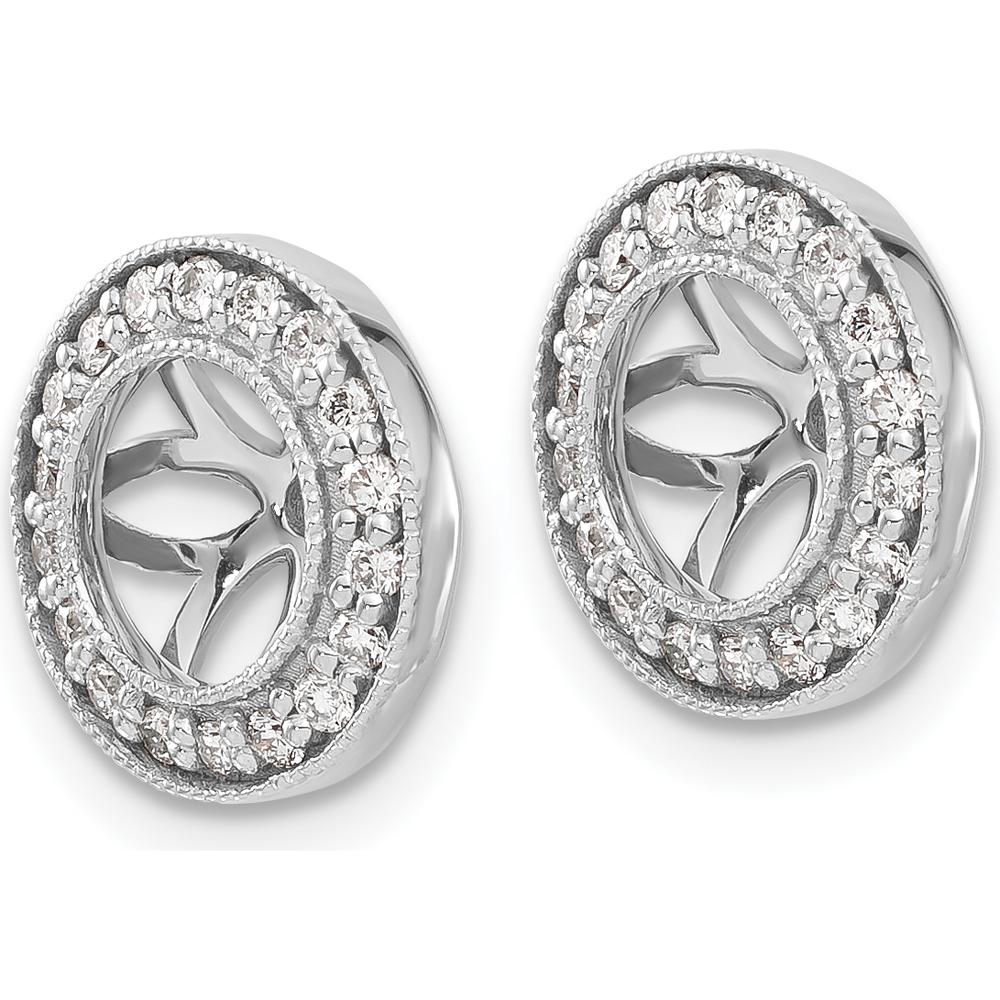 14K White Gold 1/3 Carats Diamond Earring Jackets - 36 Round Diamonds Total Weight 0.36 Carats by Monteluci Fine Jewelry