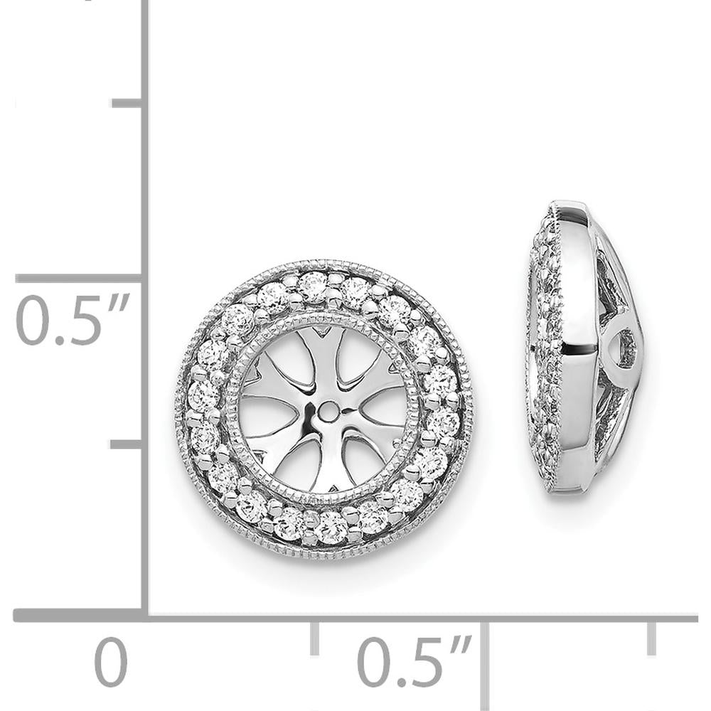 14K White Gold 1/3 Carats Diamond Earring Jackets - 36 Round Diamonds Total Weight 0.36 Carats by Monteluci Fine Jewelry