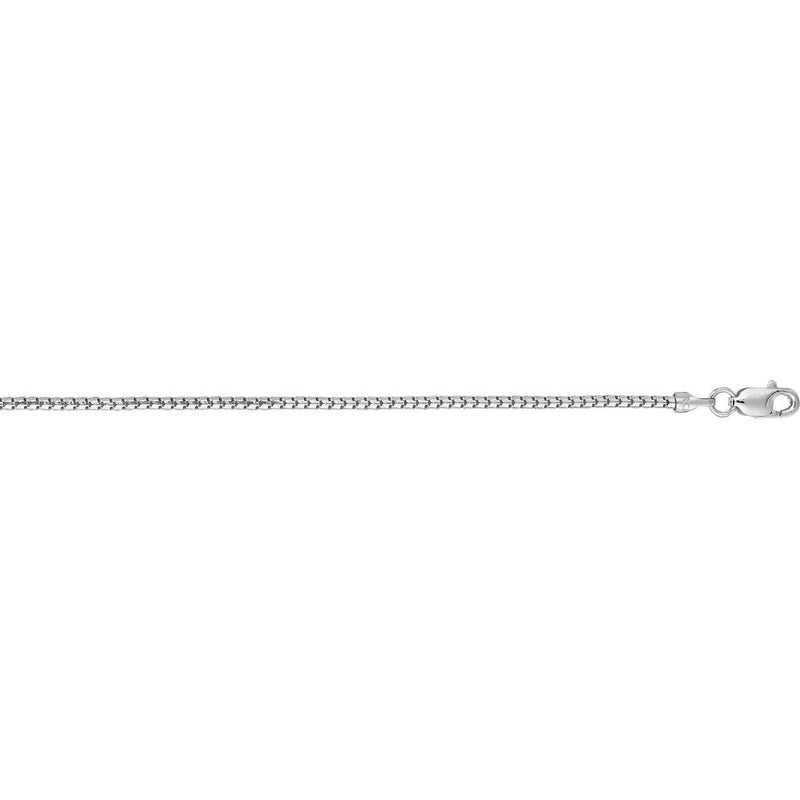 14K White Gold 1.3mm Diamond-Cut Ice Chain Necklace - 18" by Orozza Fine Jewelry
