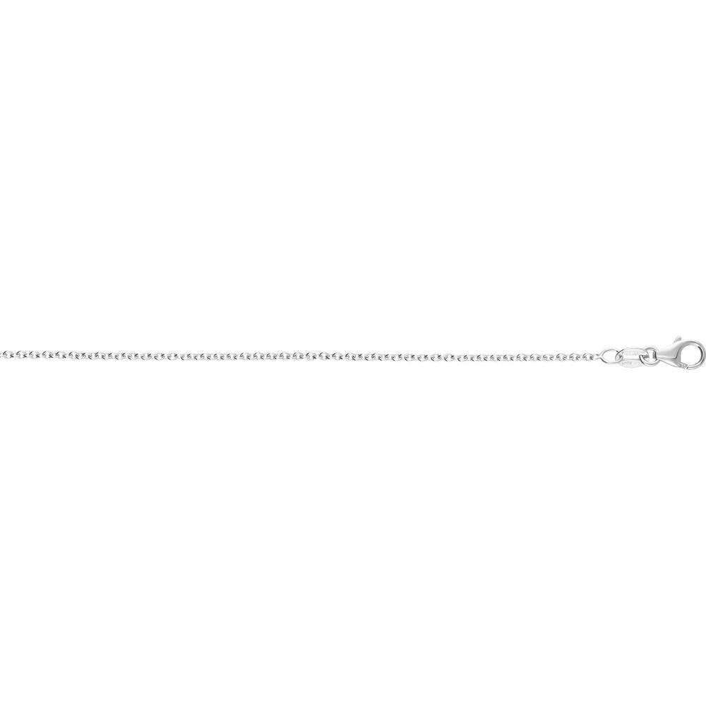 14K White Gold 1.3mm Polished Round Cable Chain Necklace - 18" by Orozza Fine Jewelry