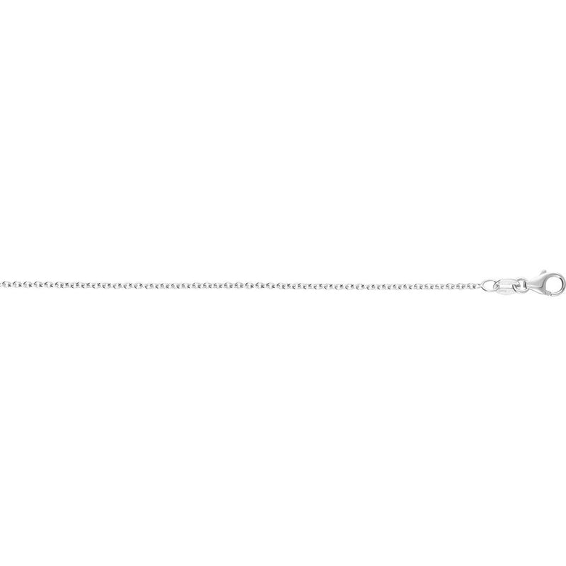 14K White Gold 1.3mm Polished Round Cable Chain Necklace - 18" by Orozza Fine Jewelry