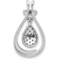 14K White Gold 1/4 Carat Champagne Diamond Teardrop Pendant with Rose Rhodium Slide by Monteluci Fine Jewelry