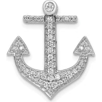 14K White Gold 1/4 Carat Diamond Anchor Chain Slide Pendant with Natural Round Diamonds - 1/4 Carat Total Diamond Weight by Monteluci Fine Jewelry