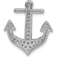 14K White Gold 1/4 Carat Diamond Anchor Chain Slide Pendant with Natural Round Diamonds - 1/4 Carat Total Diamond Weight by Monteluci Fine Jewelry
