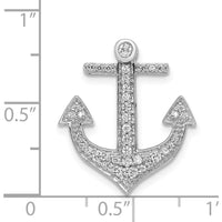 14K White Gold 1/4 Carat Diamond Anchor Chain Slide Pendant with Natural Round Diamonds - 1/4 Carat Total Diamond Weight by Monteluci Fine Jewelry