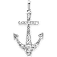 14K White Gold 1/4 Carat Diamond Anchor Pendant by Monteluci Fine Jewelry
