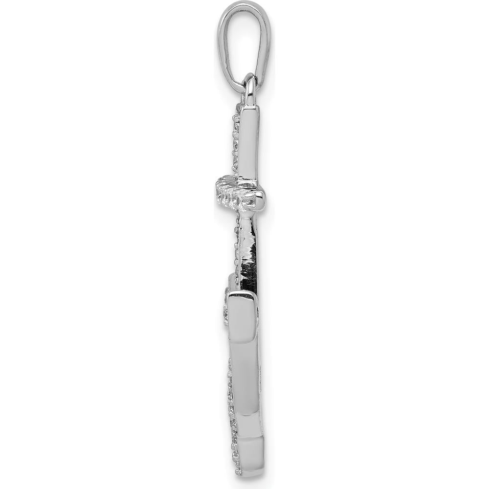 14K White Gold 1/4 Carat Diamond Anchor Pendant by Monteluci Fine Jewelry
