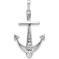 14K White Gold 1/4 Carat Diamond Anchor Pendant by Monteluci Fine Jewelry