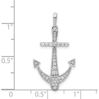 14K White Gold 1/4 Carat Diamond Anchor Pendant by Monteluci Fine Jewelry