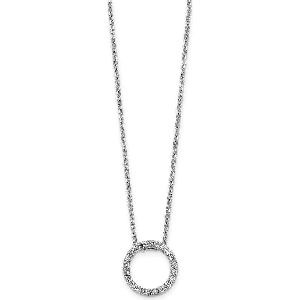 14K White Gold 1/4 Carat Diamond Circle Necklace - 18" by Monteluci Fine Jewelry