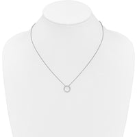 14K White Gold 1/4 Carat Diamond Circle Necklace - 18" by Monteluci Fine Jewelry