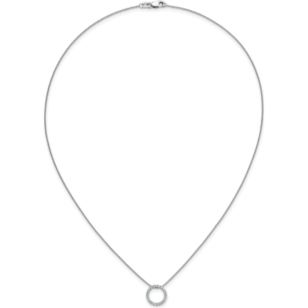 14K White Gold 1/4 Carat Diamond Circle Necklace - 18" by Monteluci Fine Jewelry
