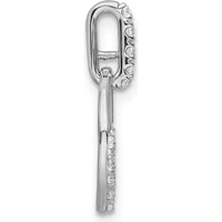 14K White Gold 1/4 Carat Diamond Circle Pendant - Rhodium Plated by Oro Pregiato