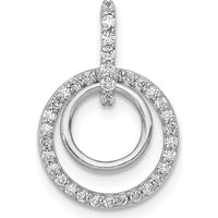 14K White Gold 1/4 Carat Diamond Double Circle Dangle Pendant - 36 Diamonds Total Weight by Monteluci Fine Jewelry