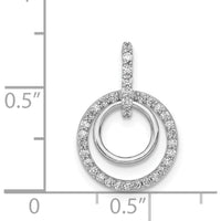 14K White Gold 1/4 Carat Diamond Double Circle Dangle Pendant - 36 Diamonds Total Weight by Monteluci Fine Jewelry