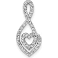 14K White Gold 1/4 Carat Diamond Fancy Heart Infinity Slide Pendant - 0.009 Carat Total Diamond Weight by Monteluci Fine Jewelry
