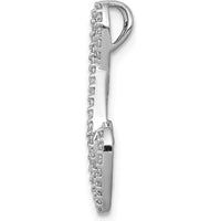 14K White Gold 1/4 Carat Diamond Fancy Heart Infinity Slide Pendant - 0.009 Carat Total Diamond Weight by Monteluci Fine Jewelry