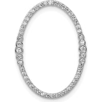 14K White Gold 1/4 Carat Diamond Oval Chain Slide - 0.25 Carat Total Diamond Weight by Monteluci Fine Jewelry