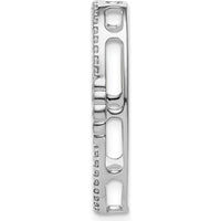14K White Gold 1/4 Carat Diamond Oval Chain Slide - 0.25 Carat Total Diamond Weight by Monteluci Fine Jewelry
