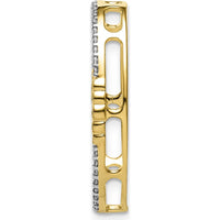14K White Gold 1/4 Carat Diamond Oval Chain Slide - 0.25 Carat Total Diamond Weight by Monteluci Fine Jewelry