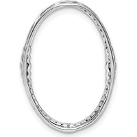 14K White Gold 1/4 Carat Diamond Oval Chain Slide - 0.25 Carat Total Diamond Weight by Monteluci Fine Jewelry