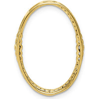 14K White Gold 1/4 Carat Diamond Oval Chain Slide - 0.25 Carat Total Diamond Weight by Monteluci Fine Jewelry