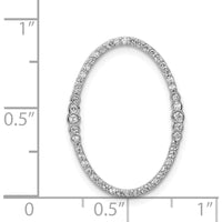 14K White Gold 1/4 Carat Diamond Oval Chain Slide - 0.25 Carat Total Diamond Weight by Monteluci Fine Jewelry