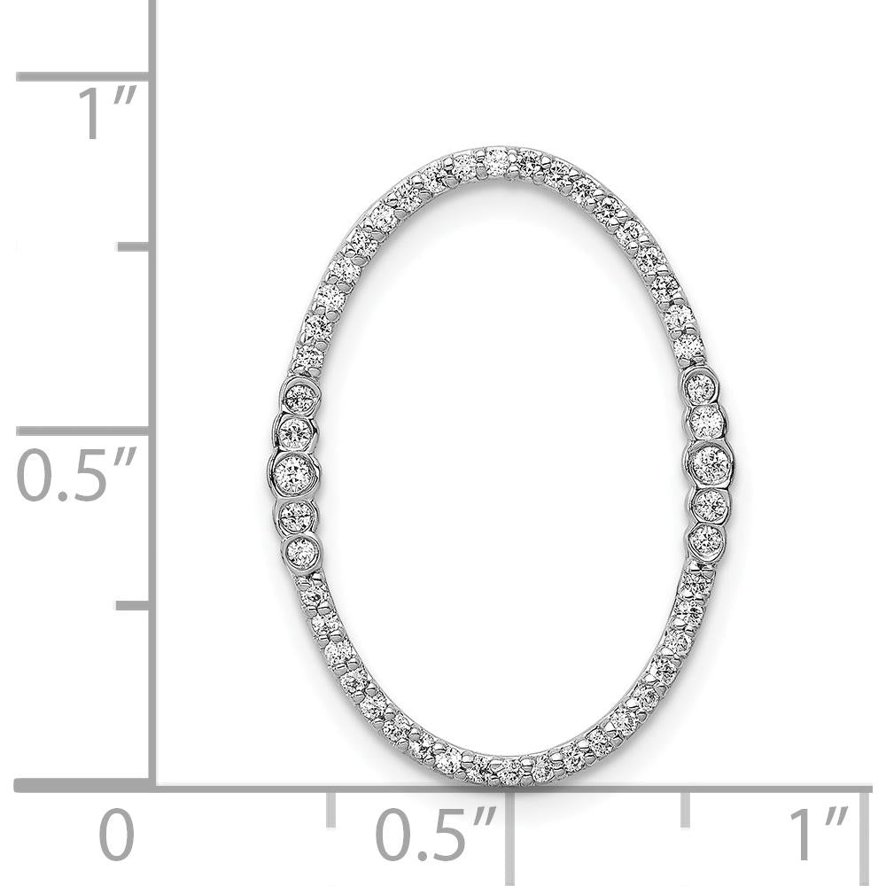 14K White Gold 1/4 Carat Diamond Oval Chain Slide - 0.25 Carat Total Diamond Weight by Monteluci Fine Jewelry