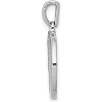 14K White Gold 1/4 Carat Diamond Pave Half and Half Circle Pendant by Monteluci Fine Jewelry