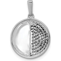 14K White Gold 1/4 Carat Diamond Pave Half and Half Circle Pendant by Monteluci Fine Jewelry