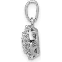 14K White Gold 1/4 Carat Diamond Round Halo Cluster Pendant - 0.22 Carat Total Diamond Weight by Monteluci Fine Jewelry