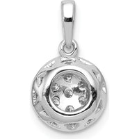 14K White Gold 1/4 Carat Diamond Round Halo Cluster Pendant - 0.22 Carat Total Diamond Weight by Monteluci Fine Jewelry