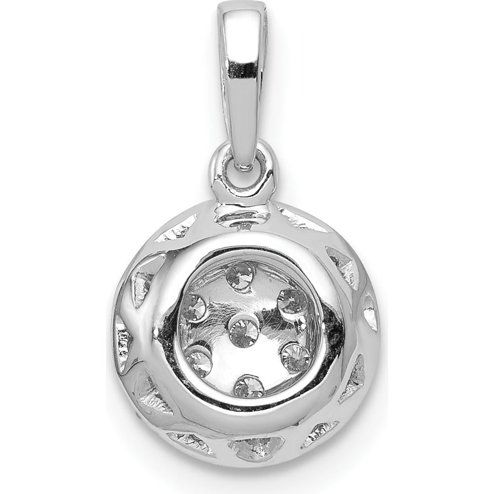 14K White Gold 1/4 Carat Diamond Round Halo Cluster Pendant - 0.22 Carat Total Diamond Weight by Monteluci Fine Jewelry