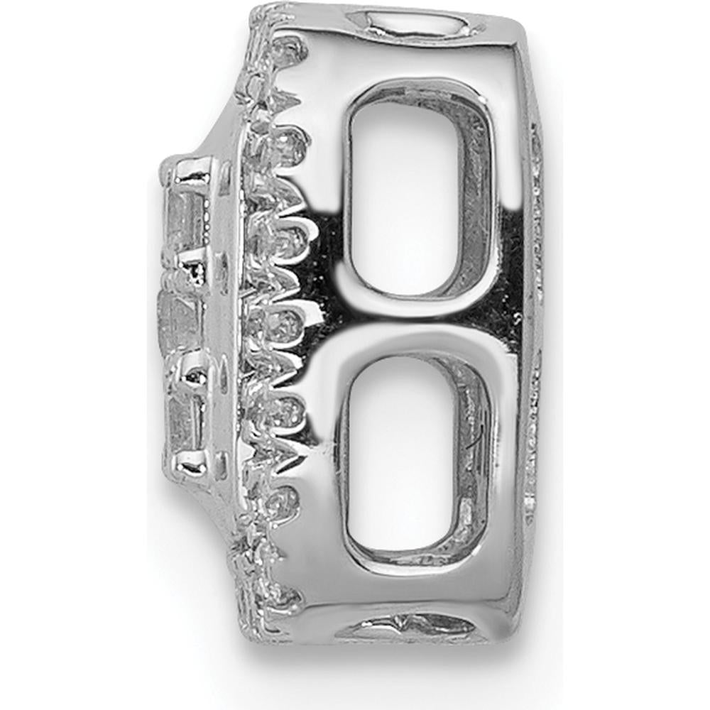 14K White Gold 1/4 Carat Diamond Square Halo Cluster Pendant with Round and Square Diamonds by Monteluci Fine Jewelry