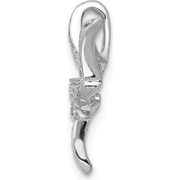 14K White Gold 1/4 Carat Diamond Starfish Chain Slide Pendant - Rhodium-Plated Finish by Monteluci Fine Jewelry